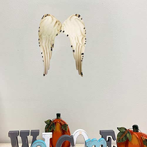 GAPLUM Hanging Metal Angel Wings Wall Art Decor Rustic Metal Angel Wall Sculpture Antique Angel Home Wall Decoration