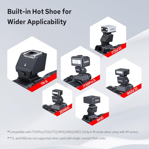 Godox TR-S TTL Hot Shoe Riser for Sony, with 6 Adjustment Levels (0-90°) TTL Function HotShoe Extender Mount Adapter for Godox TTL Mini Flash iT20 iT30Pro