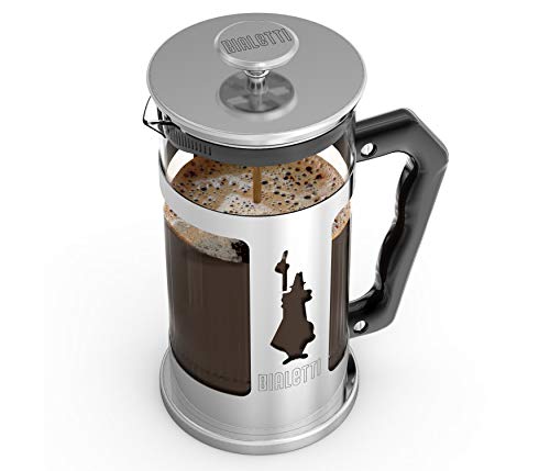 Bialetti 6860 Preziosa Stainless Steel 3-Cup French Press Coffee Maker, Silver (06860) 3 Cup