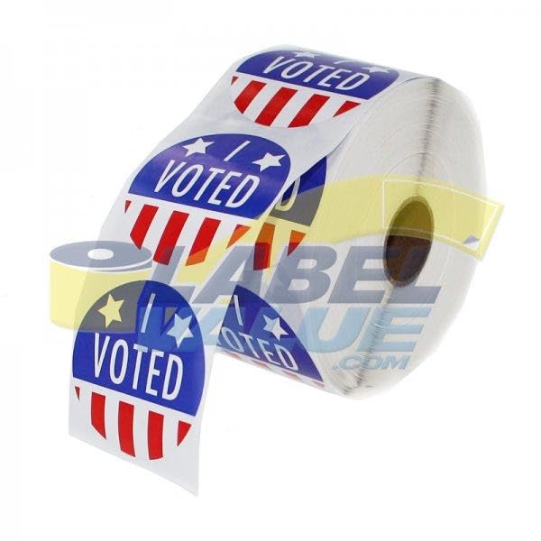 I Voted Stickers - Stars and Stripes Design