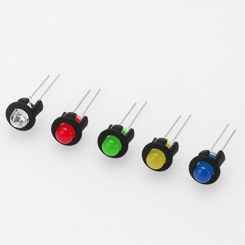 150 Pieces 5 mm Plastic LED Diode Holder, LED Lamp Holder, Clip Bezel Mounting Diode Holder, LED Socket, LED Installation Clip, Black 5mm Kunststoff - B