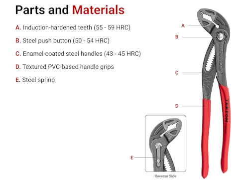 TEKTON 7-inch angle nose push button adjustable slip-joint pliers, PGA36307