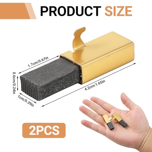 With metal connection holder, high-quality carbon brush compatible with Festool TS55, TS75, AP55EB, AP65EB, AT55E, AT65EB 6 x 11 x 16.5 mm, high strength and durability, motor carbons compatible (2 Pack of 2