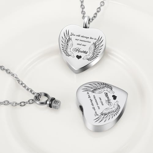 8Pcs Urn Necklace for Ashes Cremation Jewelry
