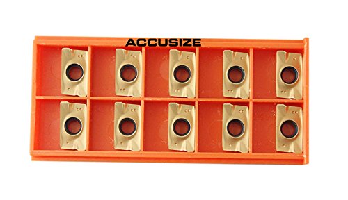 [Australia - AusPower] - Accusize Industrial Tools Tin Coated APKT1604 Carbide Inserts, Set of 10 Pieces, 0056-1604x10 