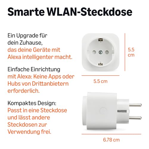 Amazon Basics Smart Wi-Fi Socket for EU Socket, Indoor Use, Only Compatible with Alexa, White, Pack of 1 Alexa Only 1er-Pack