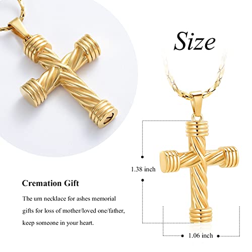 Minicremation Rope Winding Cross Cremation Ashes Cremation Jewelry for Ashes Cross Memorial Urn Necklace Pendant Keepsake Religious Cross Ashes Jewelry