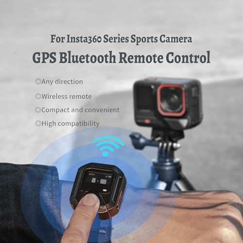 GPS Bluetooth Remote Control for Insta360 X5/X4/X4 Air/X3/One X2/Go 3S/GO 3/Ace Pro 2/Ace Pro/Ace/One RS/One R,Wireless 82FT Remote Control Range