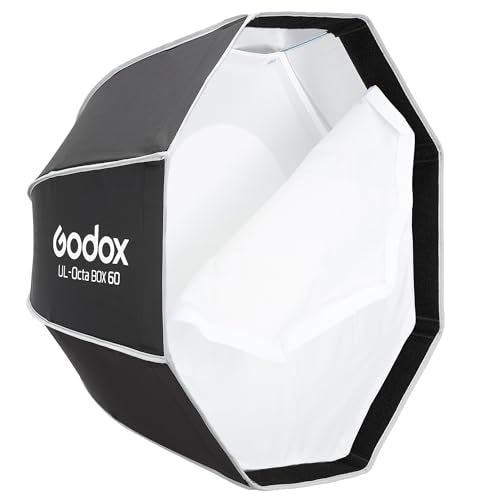 Godox 24" Foldable Octagon Softbox, Quick Release Strip Soft Box 24"