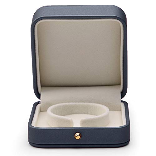 Oirlv Premium Leather Bracelet Bangle Box Steel-blue Jewelry Gift Case Velvet Interior Bracelet Storage Holder Bracelet/Bangle Box