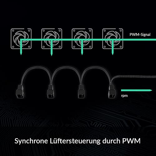 ARCTIC 4-Pin PWM Fan Splitter Cable, PST Splitter Cable for 4 Fans | Case fans, fans, PWM sharing, multi fan connector, fan cable, extension cable, splitter, Y cable, adapter, pc