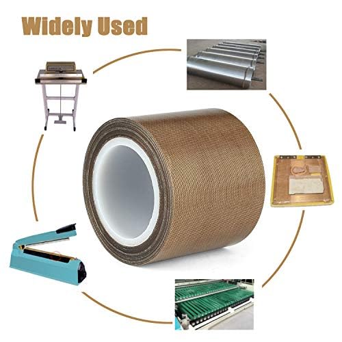 GCQ Teflon Fabric Tape, 3/4 Inch 30 Feet PTFE Tape for Vacuum Sealer Machine, Hand Impulse Sealers Insulation PTFE Coated Fiberglass Adhesive Tape Compatible with FoodSaver,Seal A Meal,Weston,Cabella 3/4 IN