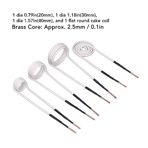 Induction Heating Coils, 4-Piece Induction Heating Coil Kit, Induction Coil with 1200℃ Heat Resistant High Frequency HVAC Heater, Heaters and Accessories, Default