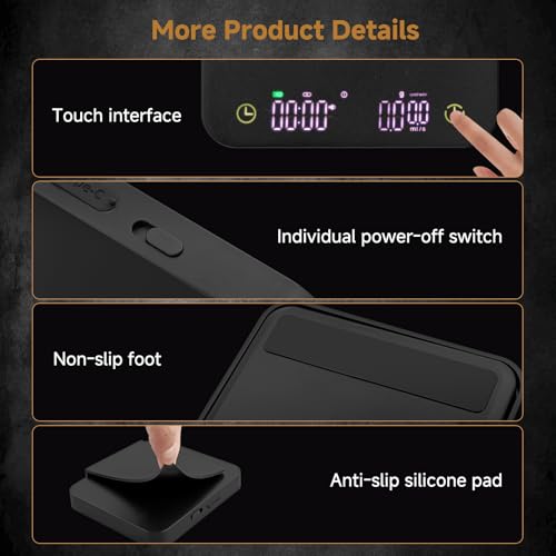 Mini Coffee Scale, 3kg/0.1g Espresso Scale, Rechargeable Black without Magnetic Display