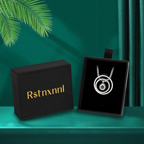 Daisy Cremation Jewelry Necklaces Stainless Steel Circle of Life Eternity Urn Necklaces for Ashes Memorial Keepsake Daisy Pendant for Women Men Gifts With Funnel Kit & Bag Black