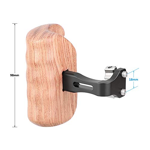 CAMVATE Wooden Handgrip with 1/4" Thumbscrew Connection for Camera Cage Rig (Right Hand)