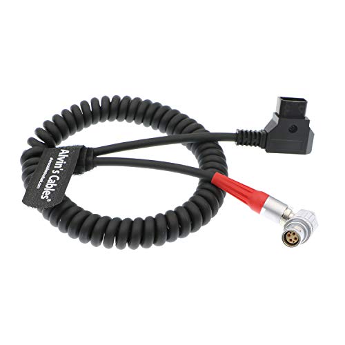 Alvin's Cables RED DSMC2 Camera Power Coiled Cable 6 Pin Right Angle Female to D Tap Cable for DJI Ronin 4D, RED Komodo-X, V-Raptor, Scarlet, Epic right angle 6 pin