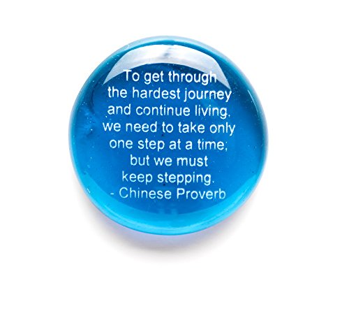 Lifeforce Glass Comfort Stones, Encouraging and Comforting Sayings Imprinted on Translucent and Opaque Glass Stones, for Anyone Facing a Challenge. Set of Six in White Gift Box
