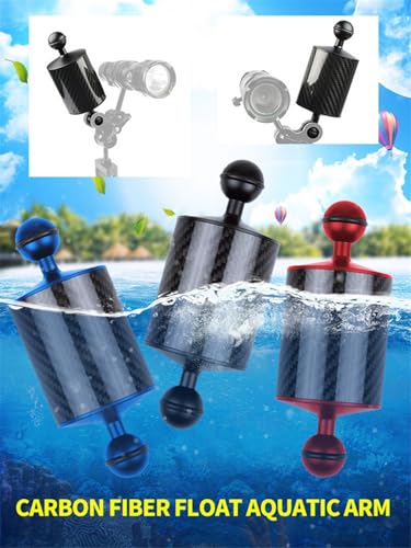 D60mm Carbon Fiber Float Arm for Ultralight, Aquatic Arm,Dual Ball Lightweight Buoyancy Arm for Underwater Camera,Diving Tray, Video Light, and Strobe (Black, D60mm 5 inch) black