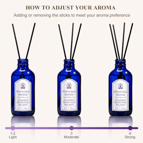 YOUIN Smokeless White Sage Smudge Reed Diffuser with Amethyst for Cleansing