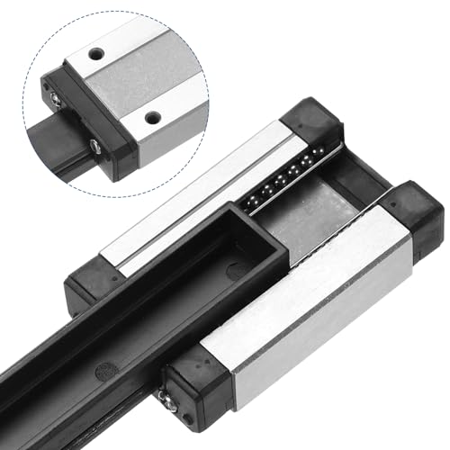 sourcing map MGN12 330mm Linear Guide Rail with MGN12H Sliding Carriage Block and Plastic Mini MGN12 Linear Guide for DIY 3D Printers and CNC Machine, Black