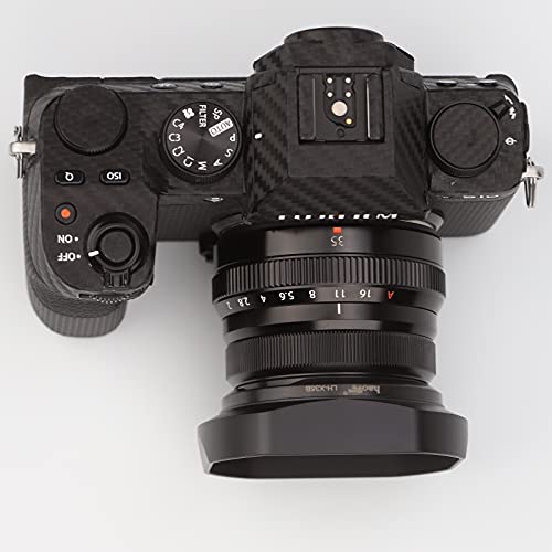 Haoge LH-X35B Metal Square Bayonet Lens Hood for Fujinon XF35mmF2 R WR XF23mmF2 R WR XC 35mm F2 (XC35mmF2), Fuji 35mm F2 Hood, 23mm F2 Lense Hood, with Metal Front Cap, Replaces LH XF35 2 Hood Black