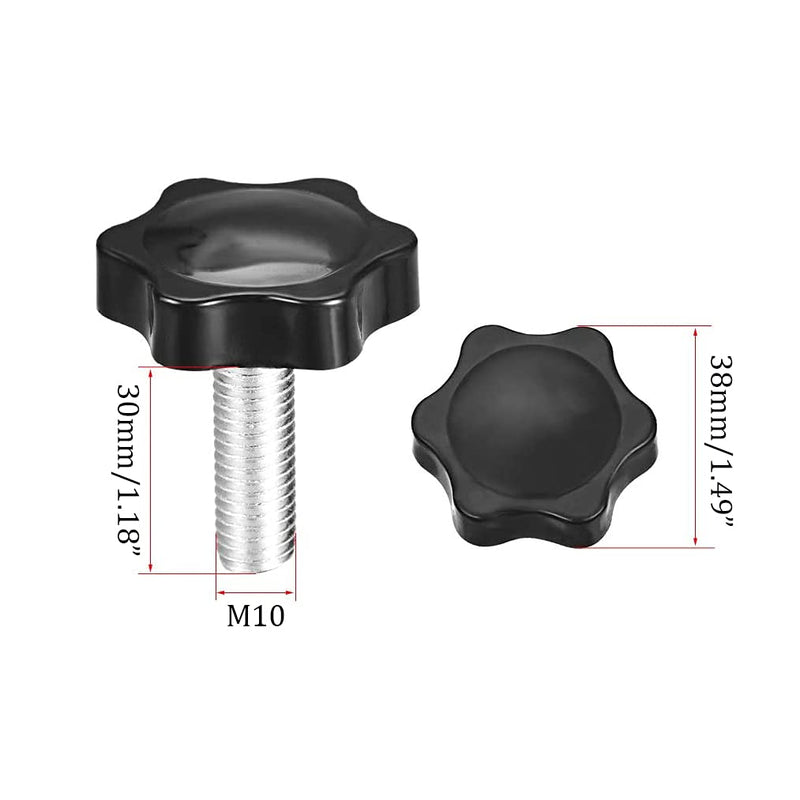 [Australia - AusPower] - M10 x 30mm Thread Clamping Knob, Thumb Screw, Star Hand Knob Tightening Screw Knob for Machinery, 8Pcs M10 x 30mm 