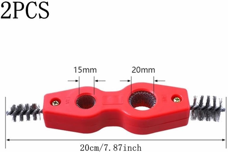 [Australia - AusPower] - Red Copper Pipe Cleaner 4 in 1 Pipe Deburring Brushes Copper Pipe Brushes Pipe Deburring for PVC PPR Brass Aluminum Hand Tools 2 Pack 
