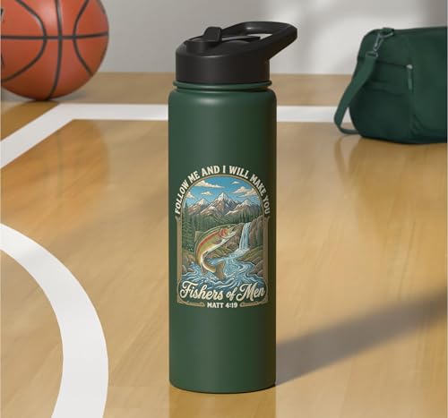Fishers of Men Christian Faith Jesus Religious Scripture Stainless Steel Insulated Water Bottle