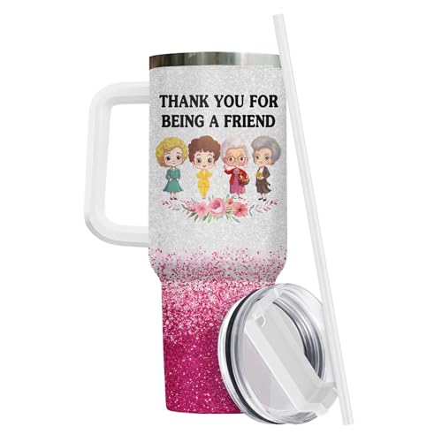 34HD Golden Squad Thank You 40 oz Tumbler with Handle, Back to School Gift Thank You For Being A Friend