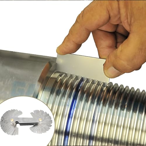 52 Sheets Stainless Steel Thread Gauge Metric 60 Degrees 0.25 - 6.0 mm and Inch 55 Degree 4G - 62G Thread Template Fine Thread Measuring Tool, Radius Gauge, Measuring Tools, Metric 24 Sheets and Inch 28 Sheets