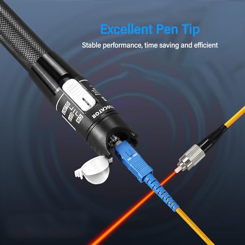 [Australia - AusPower] - Fiber Visual Fault Locator 80MW 80KM, Fibre Optic Cable Tester with 2.5 mm Universal Fibre Optic Connection, Red Light Pen Tester 