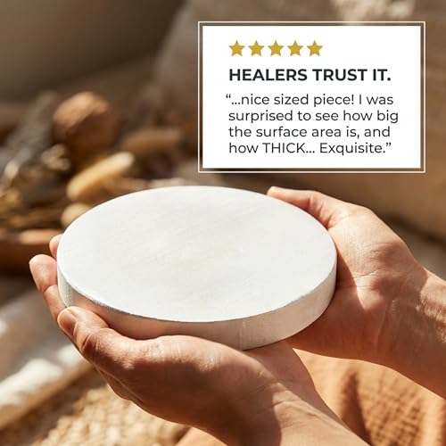 | Selenite | Charging Plate | 4" | 1 Pc | Crystals and Healing Stones, Spiritual Gifts for Women, Reiki, Chakra, Yoga, Meditation Accessories