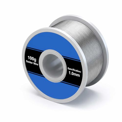 Solder with Flux 1mm 100g, Stable and Precise Welding | Solder wire for circuit boards, electronics repair, DIY, low temperature solder with rosin core for clean, stable soldering