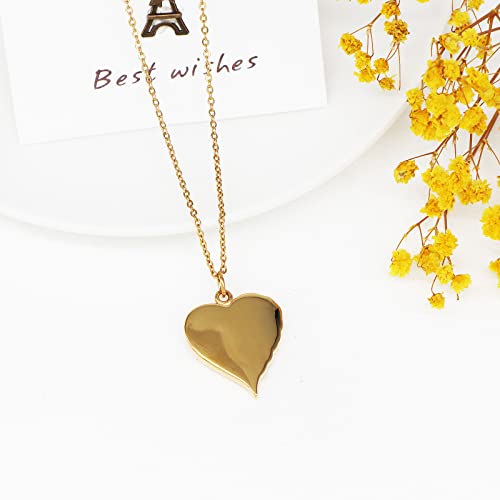 Angel Wing Heart Urn Necklace for Ashes Keepsake Pendant Memorial Locket Ash Holder Cremation Jewelry for Men Women Gold