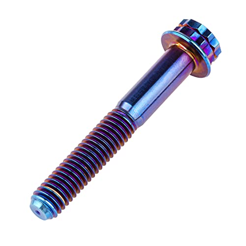 Wanyifa titanium flange 12-point M6x40mm screw bolt in burning blue finish