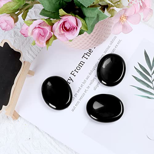 Crystal Thumb Worry Stones for Anxiety Bulk Artistone 2.0"Black Obsidian Healing Crystal Pocket Palm Calming Energy Stone Gemstones Reiki Gift for Women Kids Black Obsidian