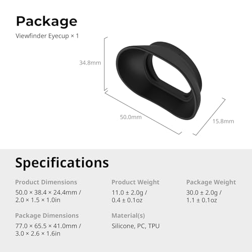 SMALLRIG Viewfinder Eyecup for Sony FX2, Soft Silicone Eye Cup Replacement, Anti-Glare Protection - 5975
