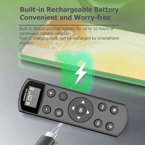for Nikon Camera Wireless Remote Control, Rechargeable OLED Shutter Release OLED Remote for Nikon