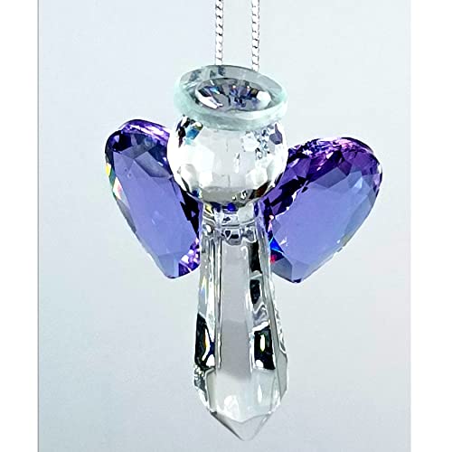 Clear Guardian Angel Suncatcher, Handmade 1.96 Inch Home Window Decoration for Christmas Tree