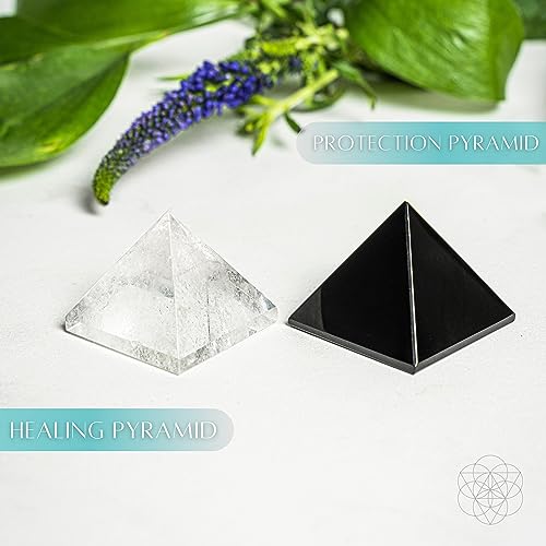 Conscious Items Black Obsidian Crystal Pyramid, Natural Protection Crystal Pyramids for Grounding & Energy Shielding, Healing Stone Gifts for Women & Men, Genuine Crystals for Home & Office The Protection Pyramid