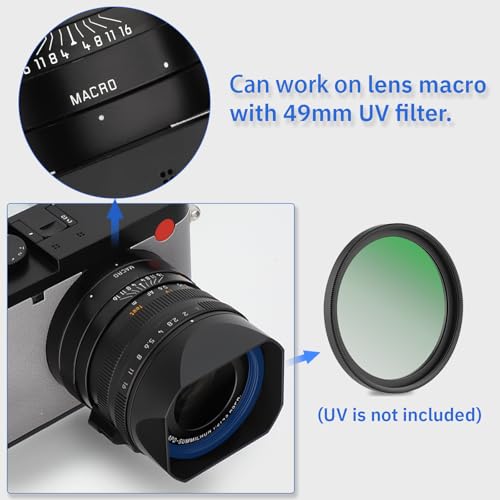 Haoge Metal Square Lens Hood for Leica Q3 Q3-43 Camera Accessories Black LH-LQ343B Black Square for Q3/Q3-43