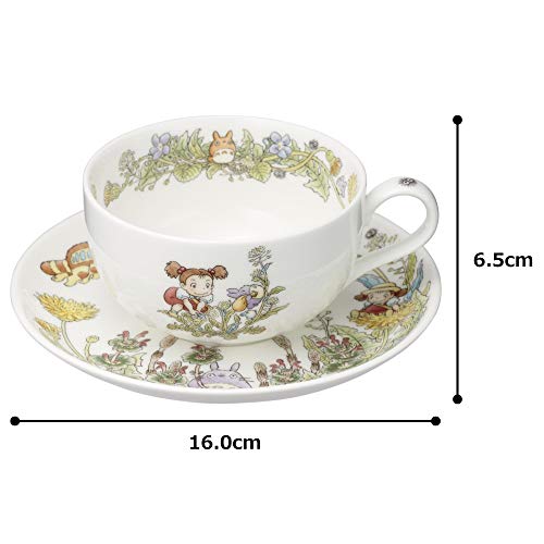 Noritake T97285A/4660-2 Milk Tea Cup & Saucer, 11.8 fl oz (325 cc), My Neighbor Totoro, Dandelion, Microwave Safe, 1 Guest, Bone China 01: Milk tea cup & saucer 02: Dandelion knit