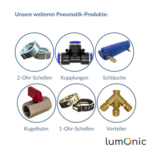 Lumonic I Pressure Gauge 0-16 Bar I 1/8 Inch I Class 2.5 I Rear Connection I Diameter 40 mm I Pressure Gauge I for Compressed Air and Water 0-16bar D40 mm/rear connection