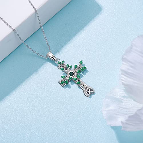 Celtic Cross Urn Necklace 925 Sterling Silver Celtic Religious Cremation Necklace for Ashes Cross Cremation Jewelry Gifts for Women