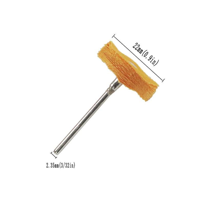 [Australia - AusPower] - ?????? ???? 20 Pcs Mini Cotton Buffing Wheel, 3/32 Inch Shank Abrasive Cloth Polishing Wheel for Rotary Tools (Yellow) 20 Pcs Yellow Cotton Buffing Wheel 