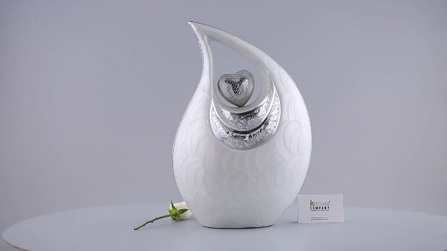 Urns for Human Ashes Mini Urn with Pink Heart Cremation Keepsakes for Ashes Ash Holders Pink Heart Urn ERN Tiny Little with Premium Velvet Bag (White Matte with Silver Heart) White Matte Extra Small - EXS - 3 Cubic Inches / 3 Teaspoons