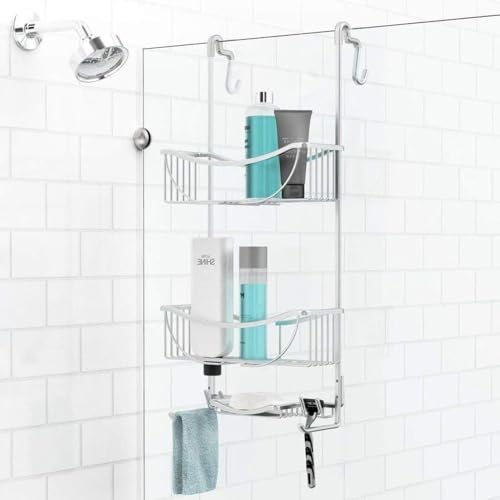 Better Living Products 13634 VENUS 3-Tier Over the Shower Door Caddy, Grey 3-Tier GRAY Over the Shower Door