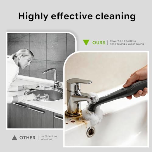 Electric Spin Scrubber IPX 7 Waterproof Bathroom Crevice Cleaning Brush