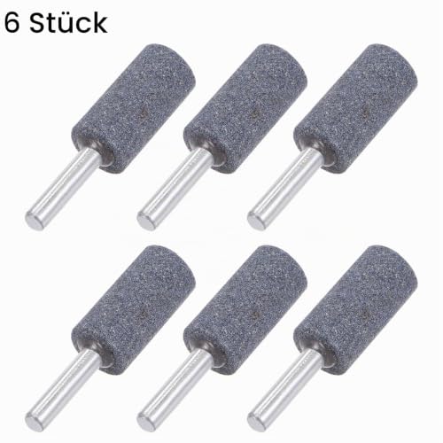 QUARKZMAN Set of 6 sanding pins, 16 mm, corundum grinding attachment | For cordless screwdrivers, cylindrical handle diameter 6 mm, professional polishing accessories for grinding, polishing